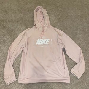 Light pink Nike hoodie, with pockets size XS